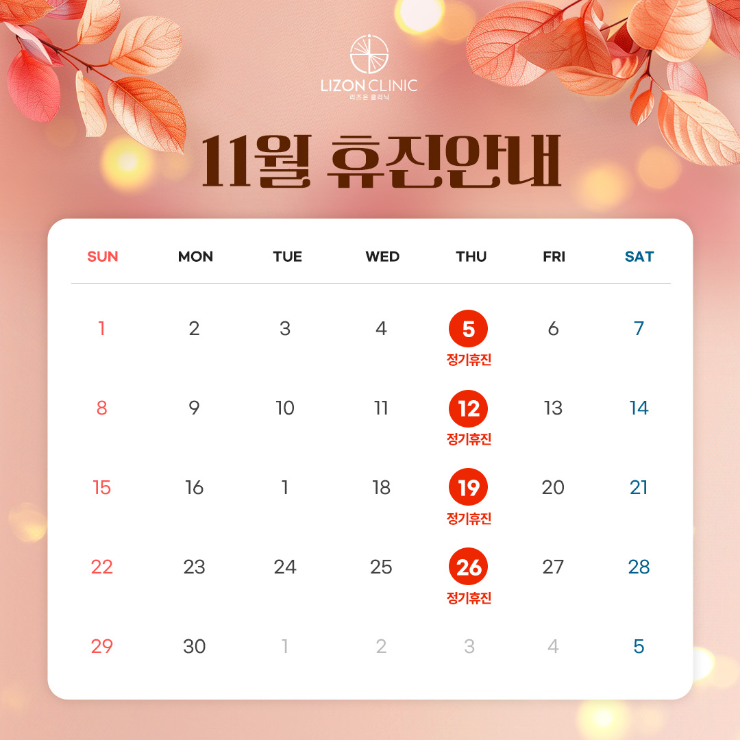 2026년 11월 진료휴진 안내